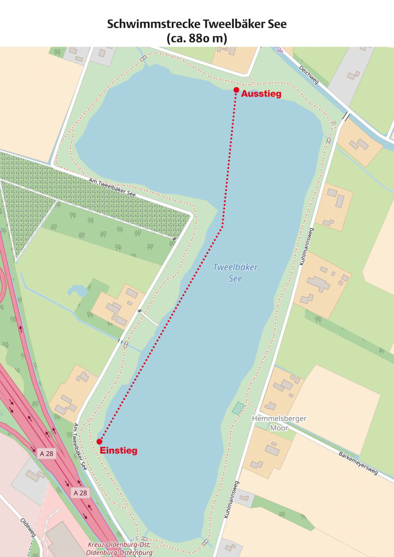 Strecke Tweelbäker See